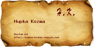 Hupka Kozma névjegykártya